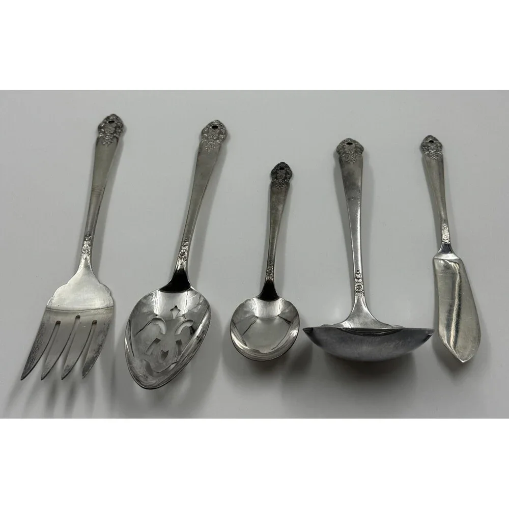 Set of 5 Vintage 1951-1961 Oneida Prestige Plate Distinction Serving Pieces